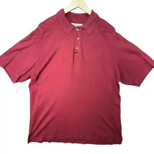 Tommy Bahama Men’s Red Casual Silk Cotton Blend Polo Shirt Medium‎